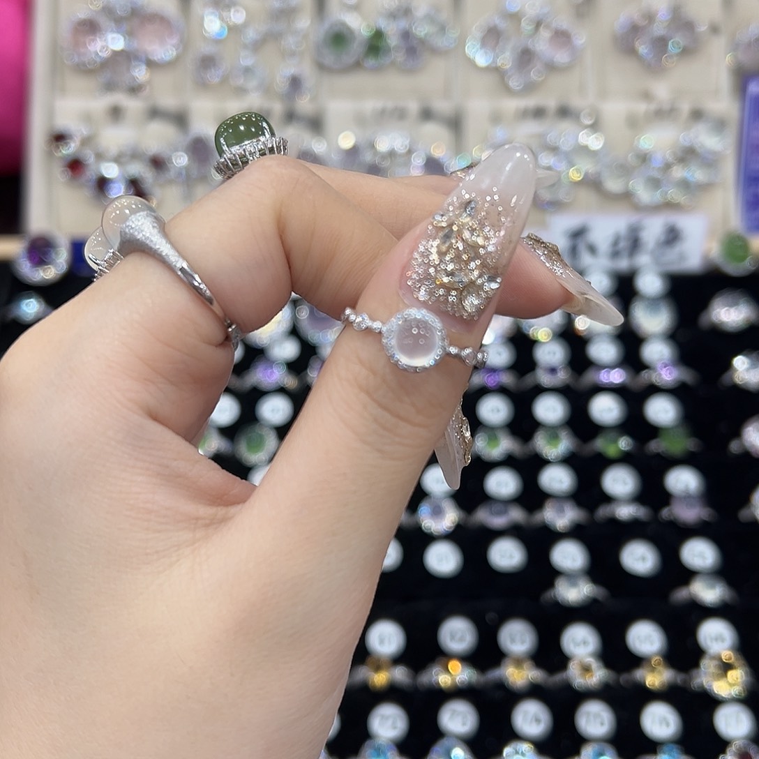 s***主蛇纹石玉银S925镶嵌戒指