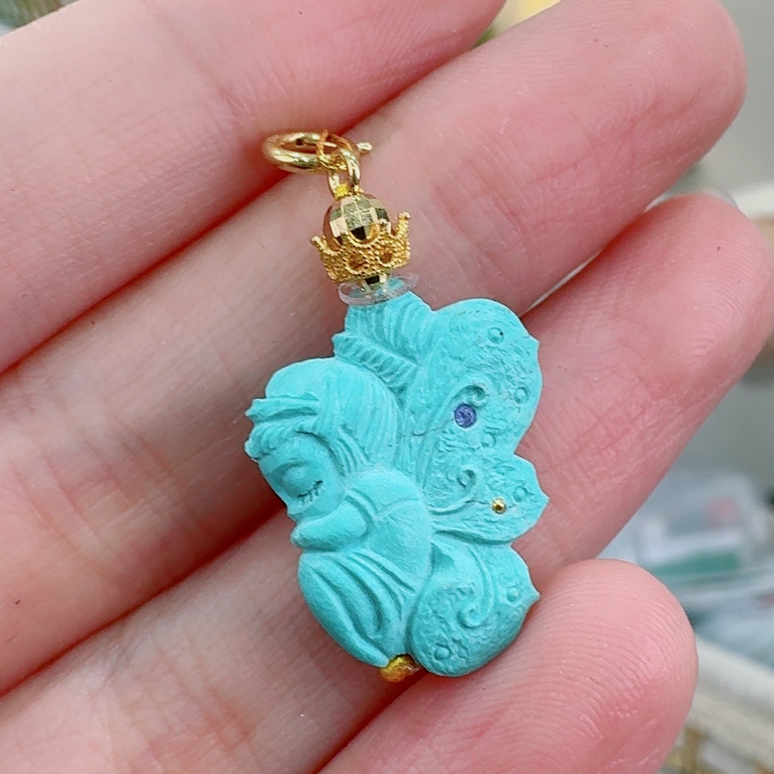 绿松石珠宝奇石18K金镶嵌