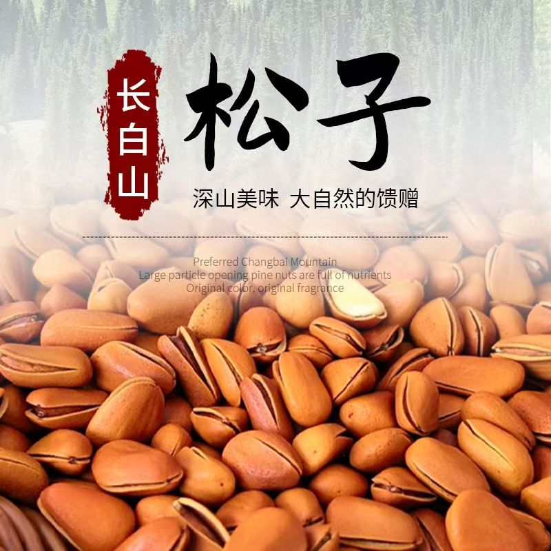 开口25年新货东北红松子大颗粒袋装净含量500g东北松子原味松子
