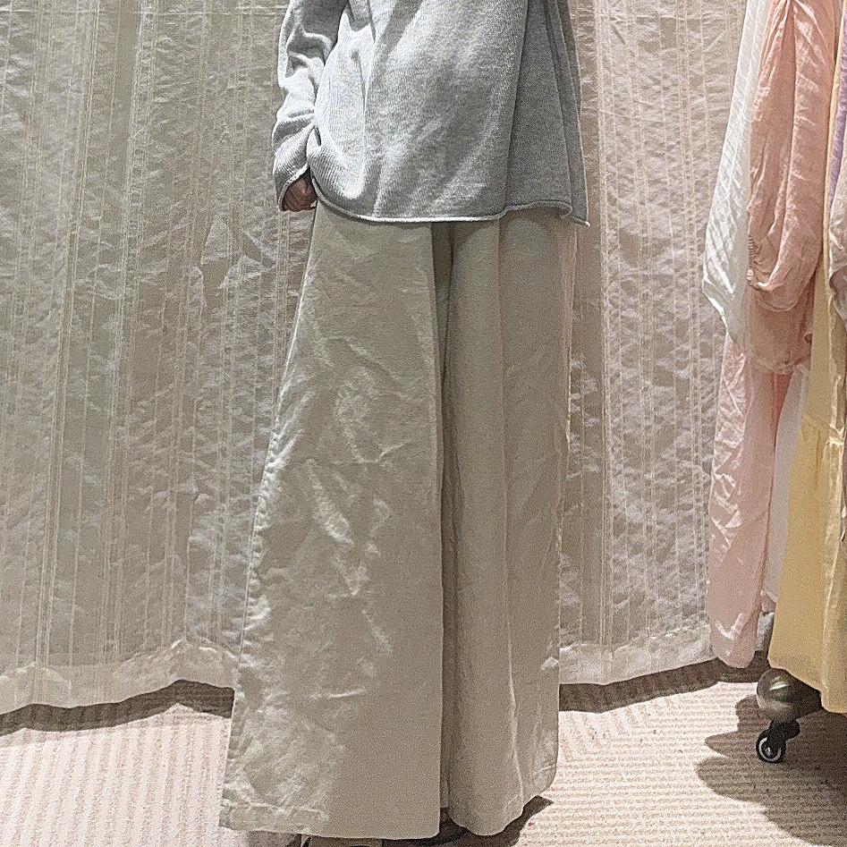 亚麻阔腿裤休闲裤女士百搭