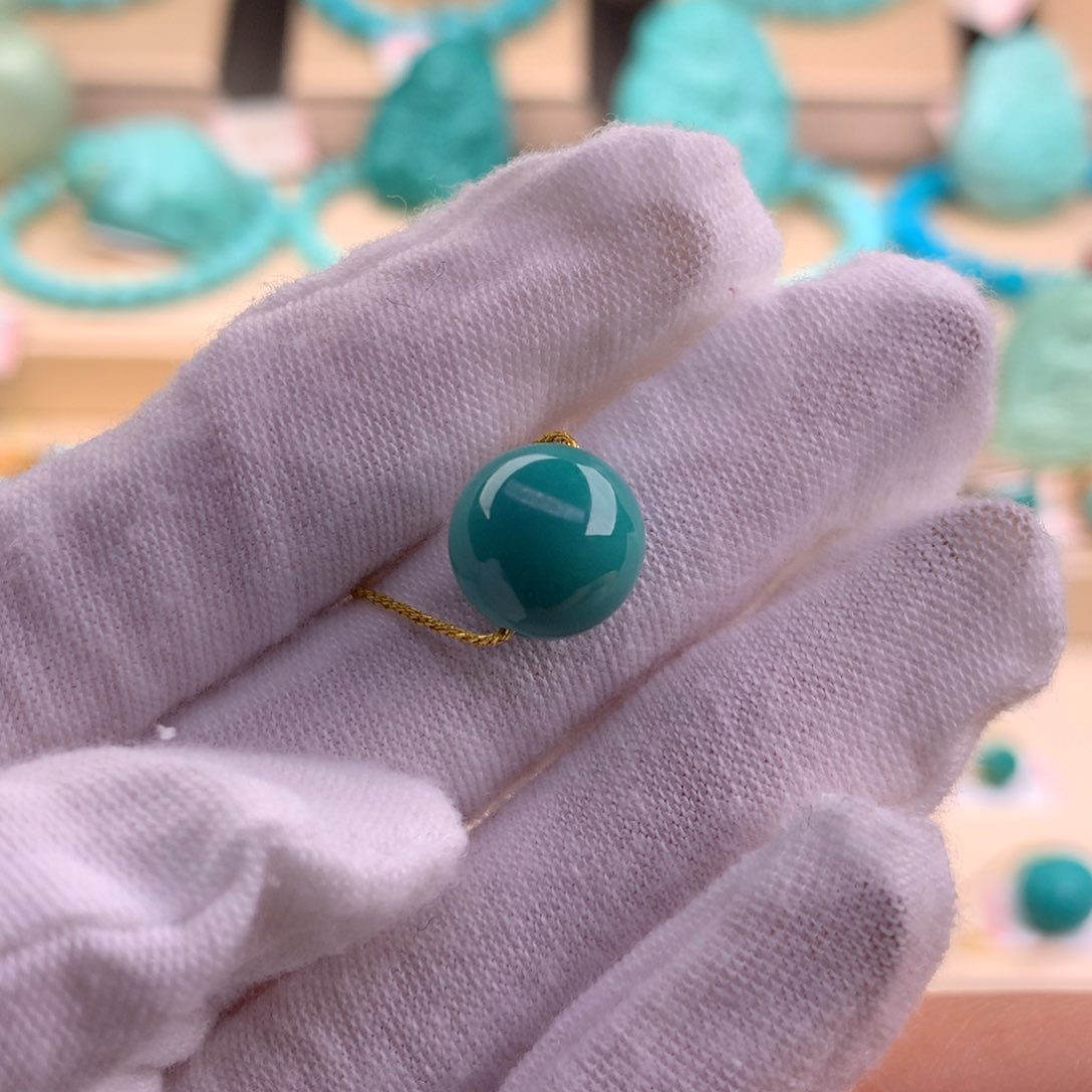绿松石珠宝奇石未镶嵌10.7mm