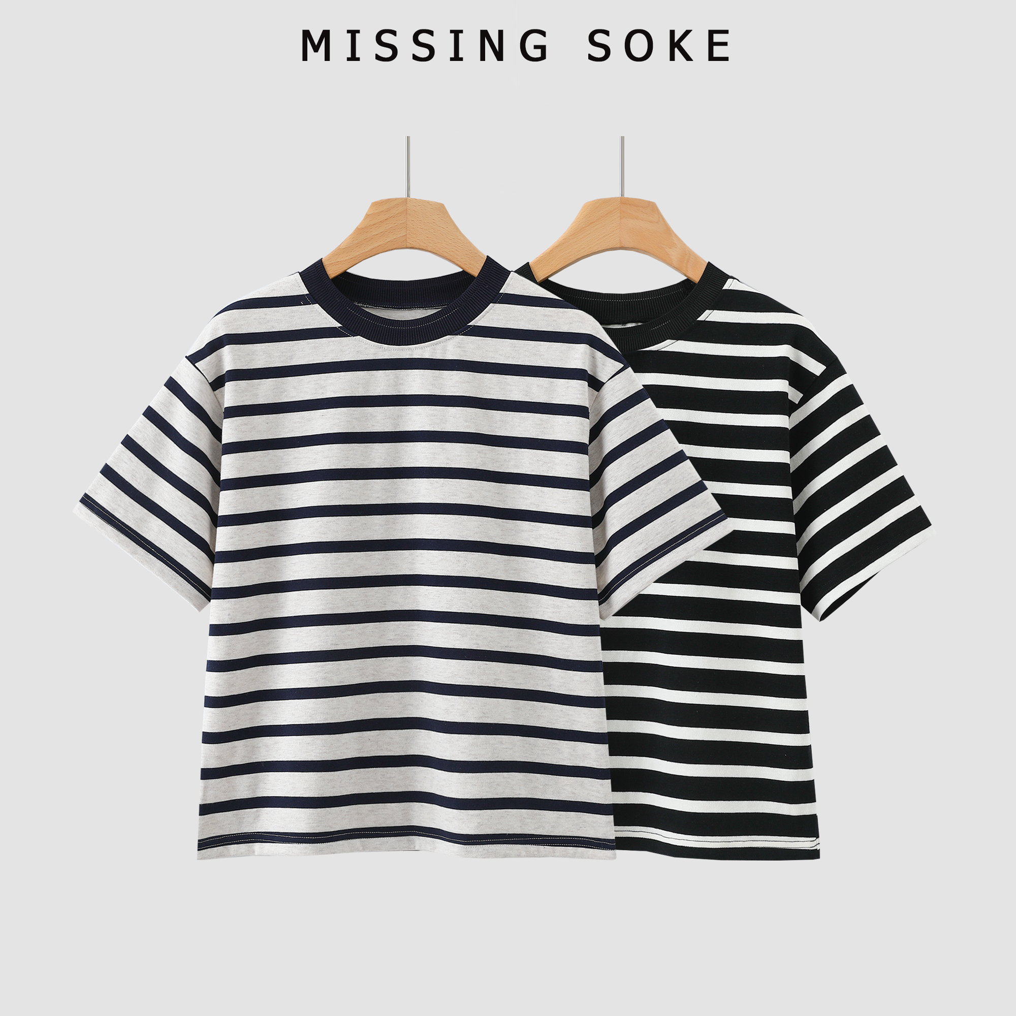 【主播推荐】女士双纱优棉 | 潮牌彩纱条纹短袖2995