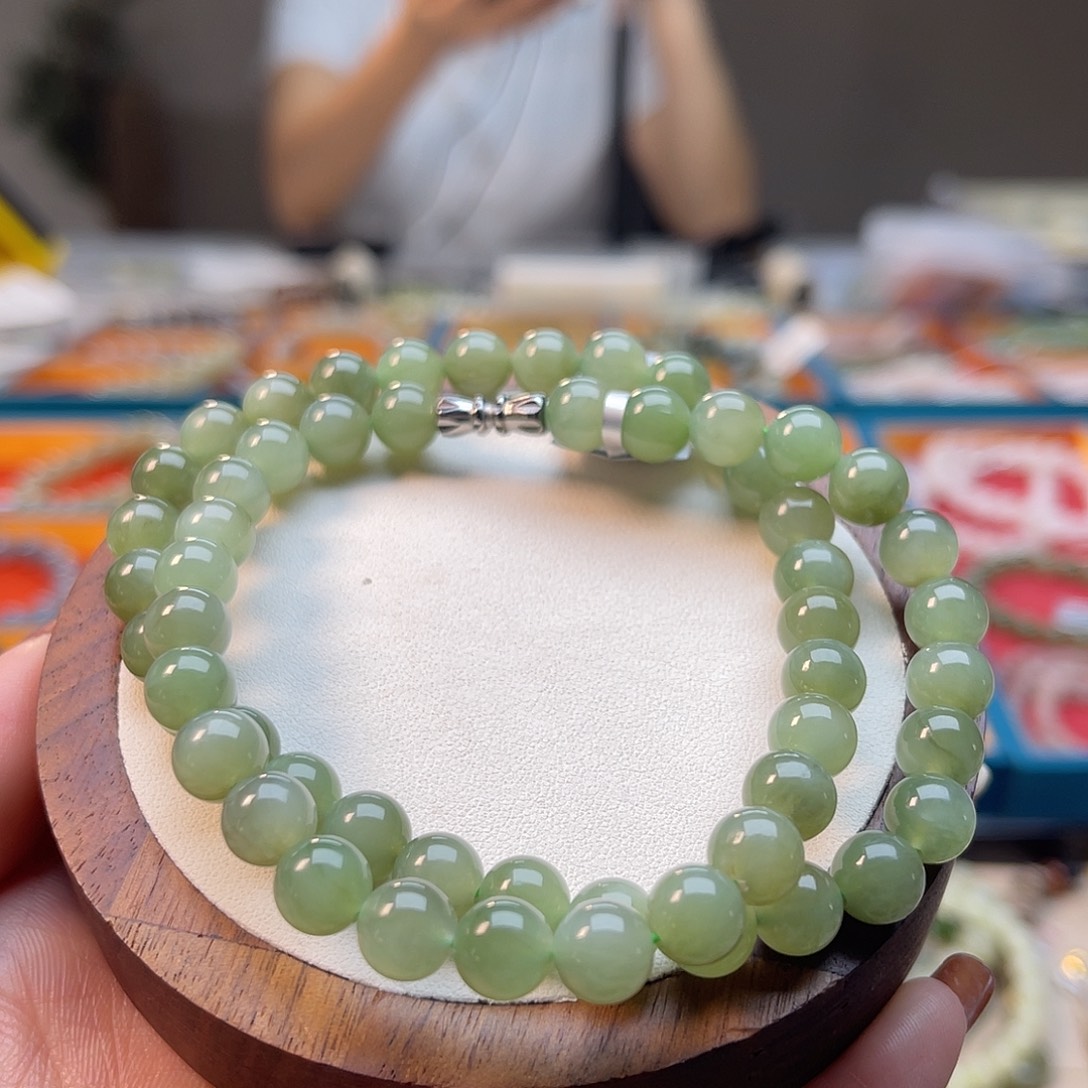 和田玉未镶嵌手串A27卡8