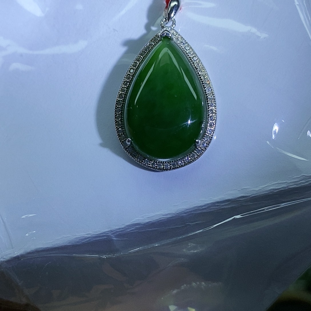 【闪购商品】和田玉（碧玉）颈饰银S925镶嵌
