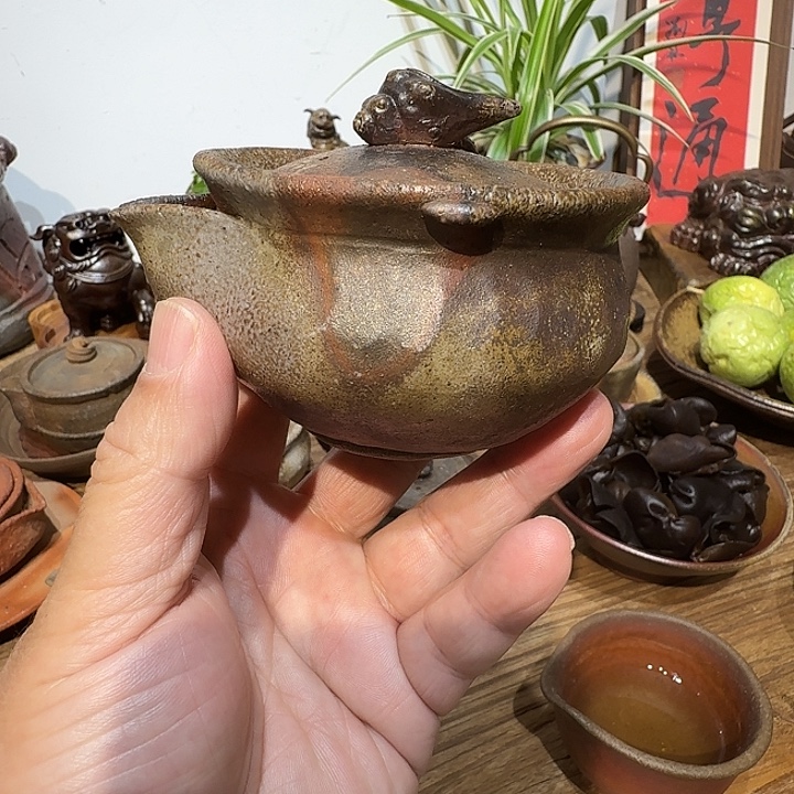 二代小西陶古备前烧草坪