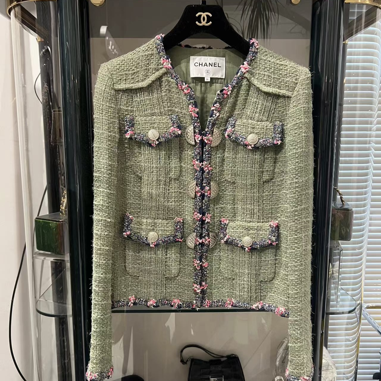 95新 Chanel/香奈儿 17年古巴系列 绿古巴外套 36码