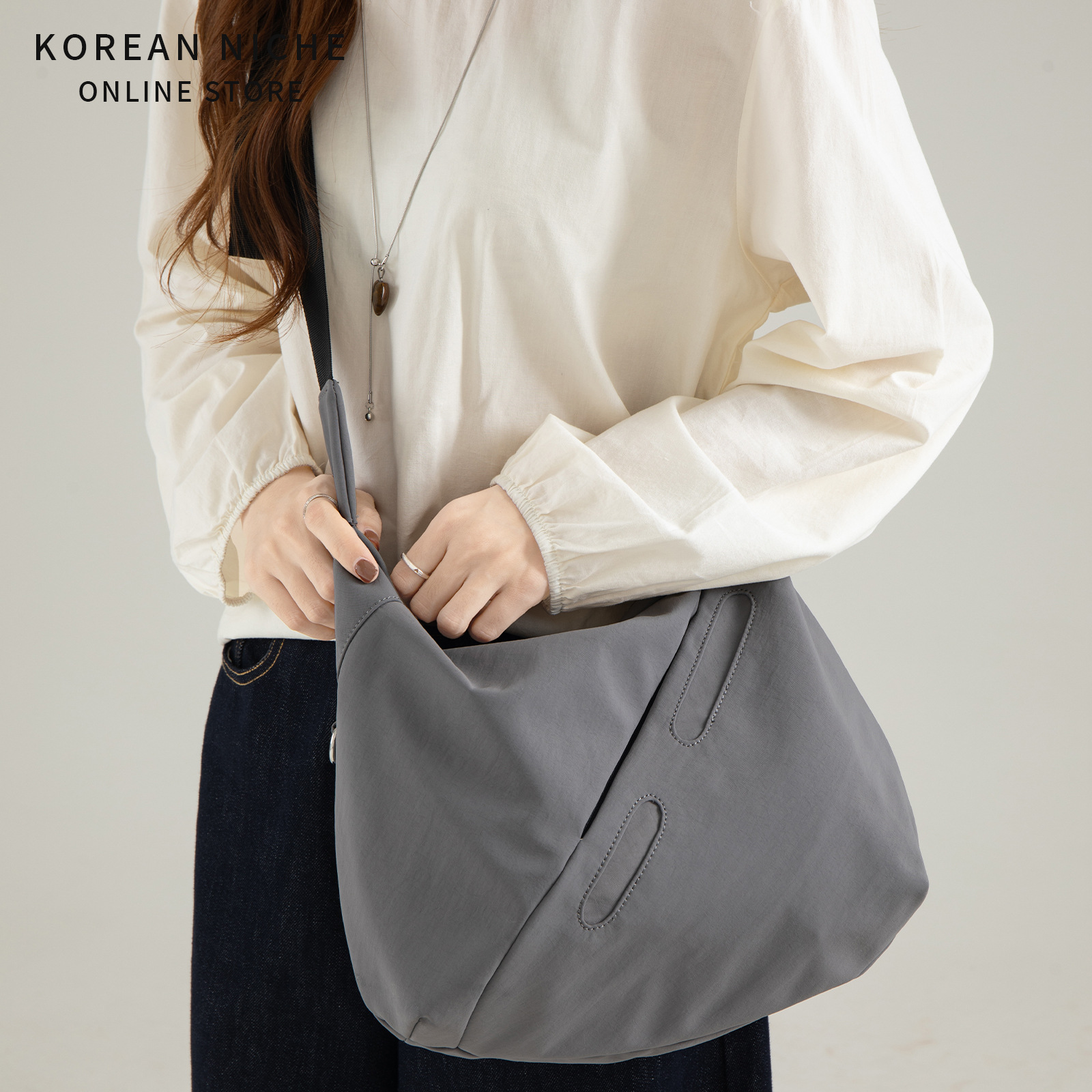 【旧邮札】韩版小众设计布斜挎包包女新款轻便百搭大容量通勤手提单