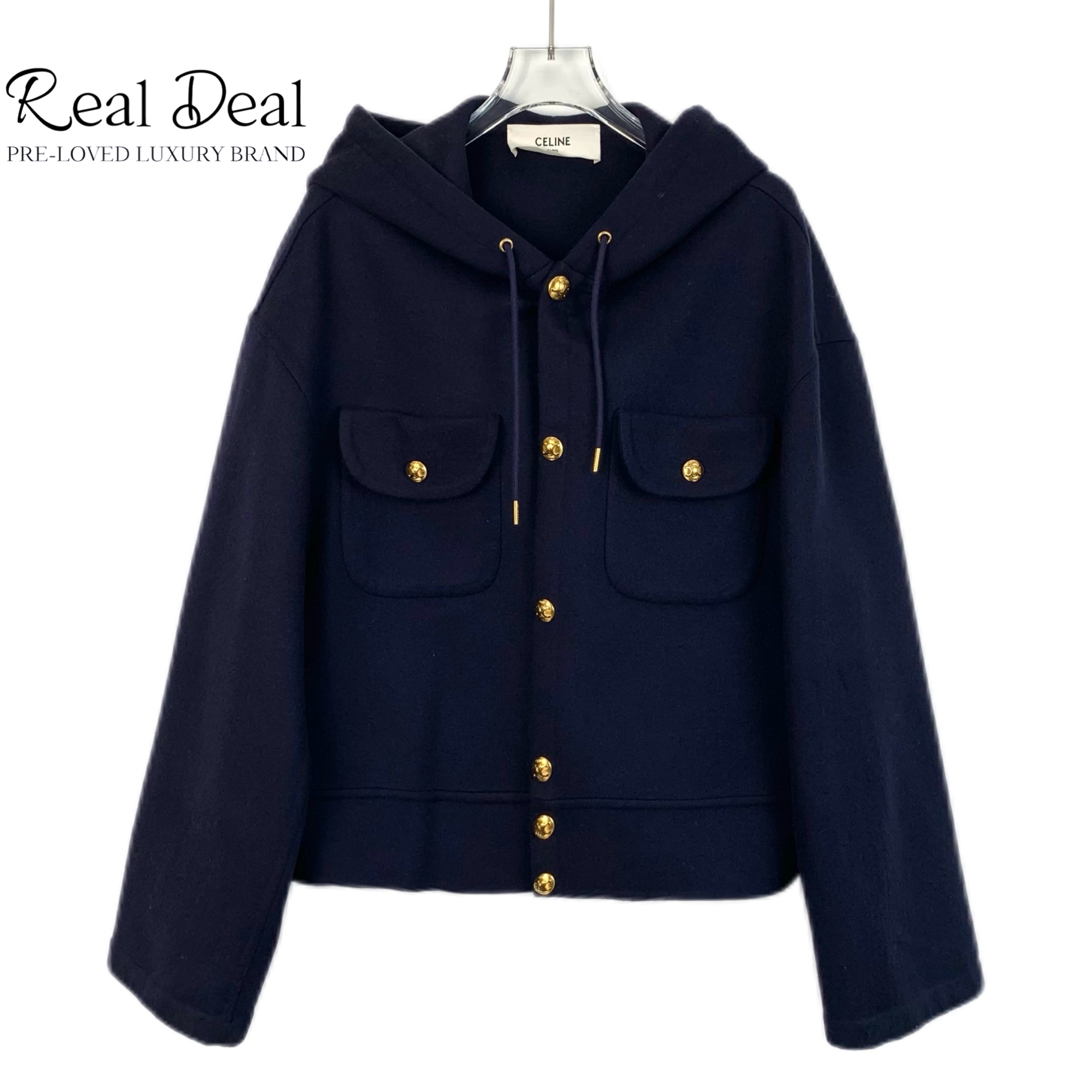 99新 Celine/思琳 H13506 连帽抽绳夹克 M码