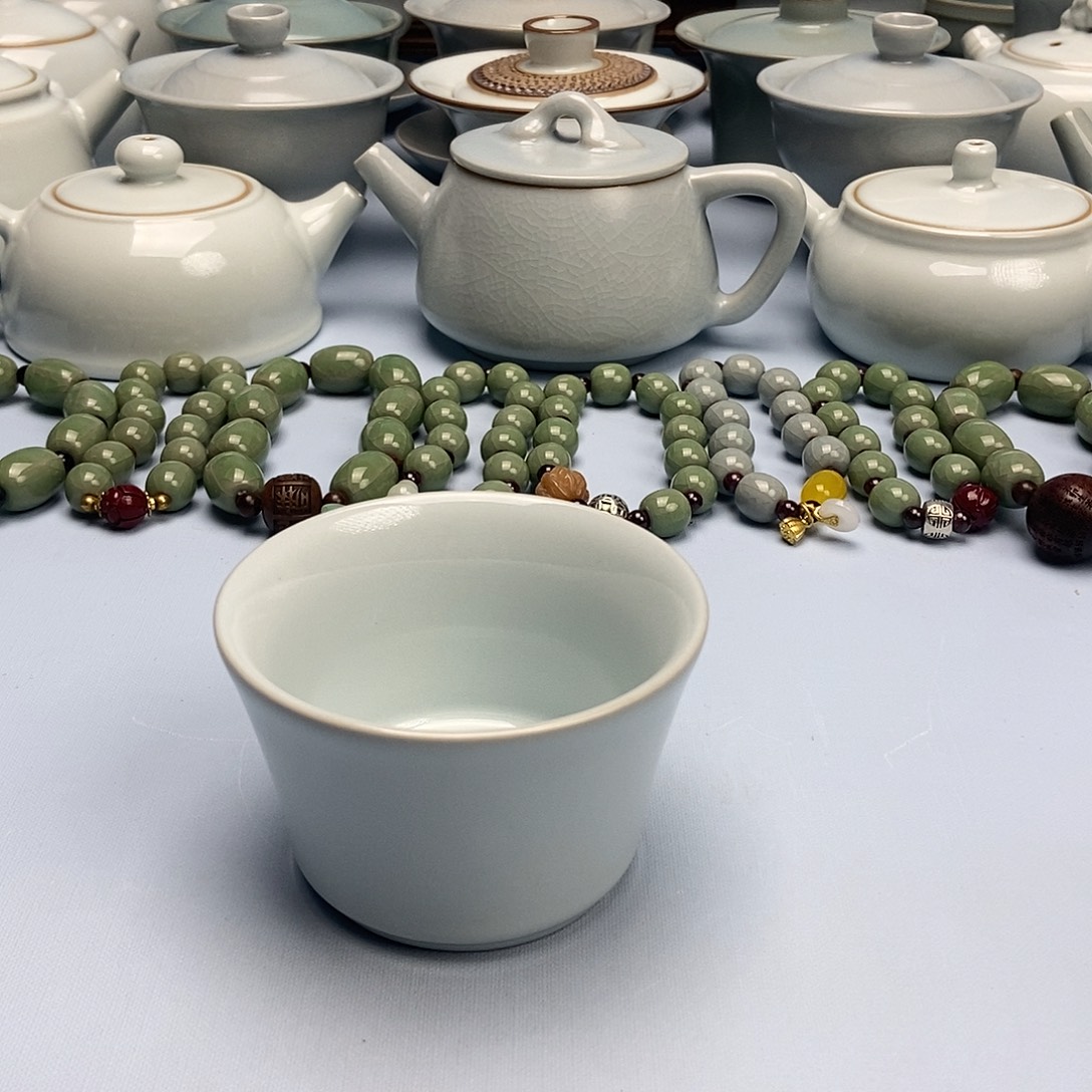 杯微微瑕月白主人杯原矿原釉原产地