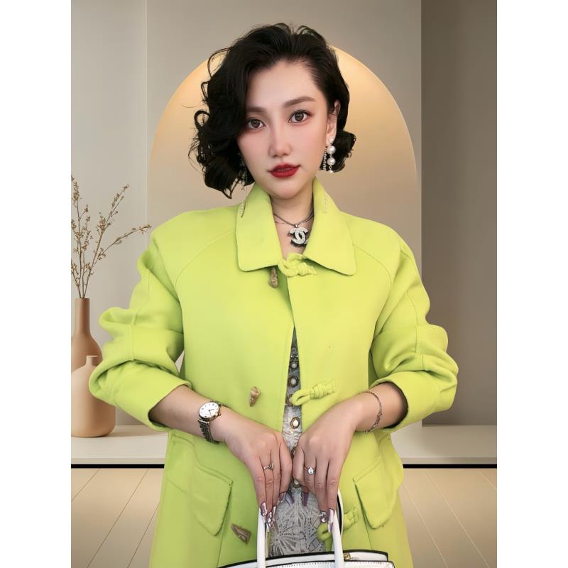 亏品【一生一件羊毛大衣】长款高定款高领羊毛大衣气质时尚8706