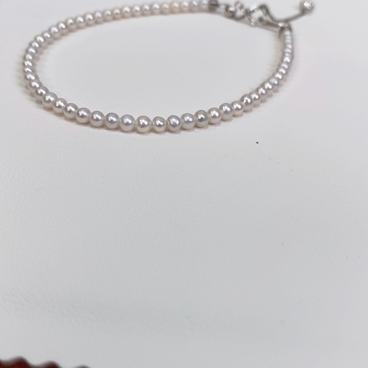 淡水珍珠手绳银S925镶嵌3mm