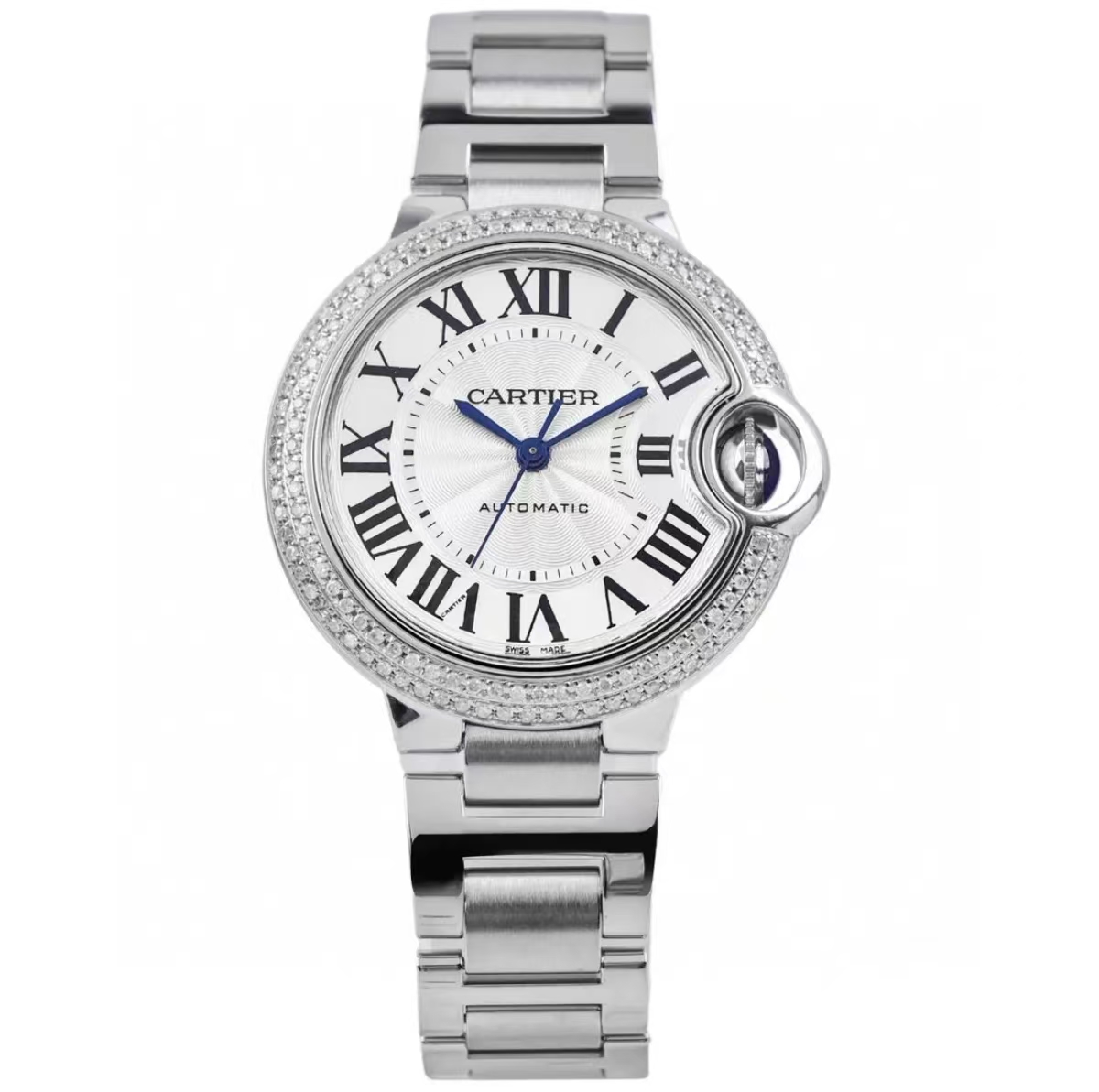 99新 Cartier/卡地亚 蓝气球系列/36mm精钢钢带白盘罗马/W6920046