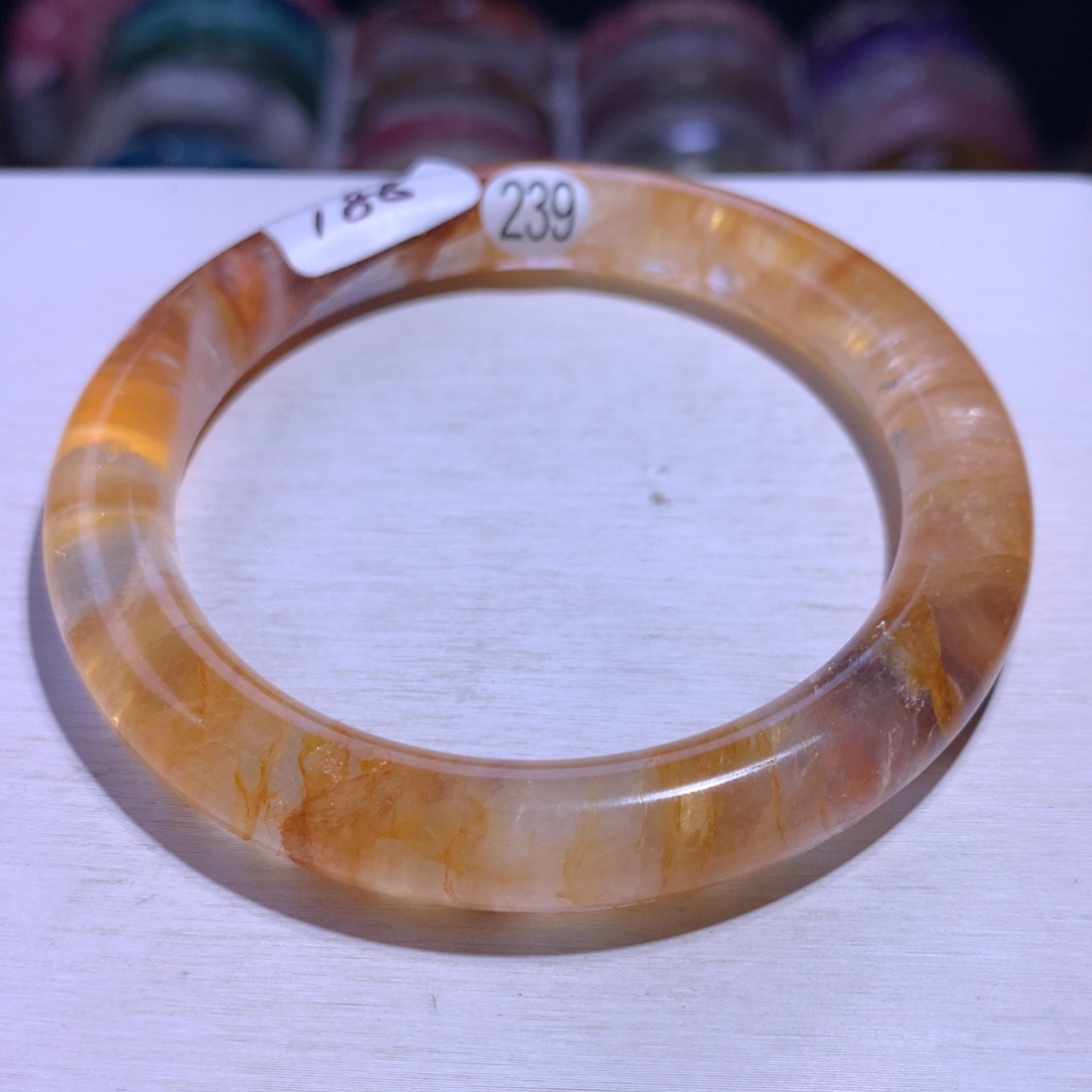 水晶银S925镶嵌手镯黄胶花60.3圈239