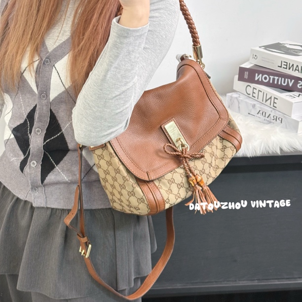 95新 GUCCI/古驰 老花单肩斜挎包cy