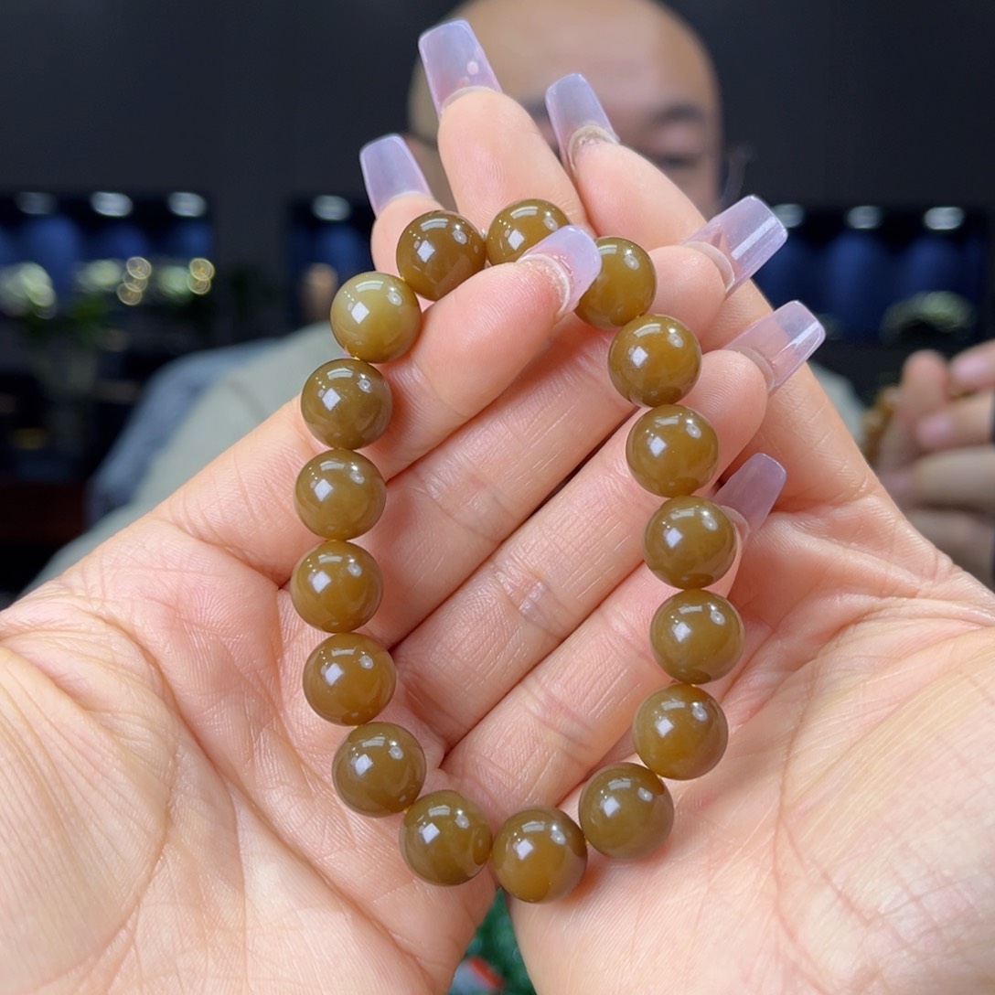 未镶嵌手串和田玉天然和田玉新疆且末金山糖料12