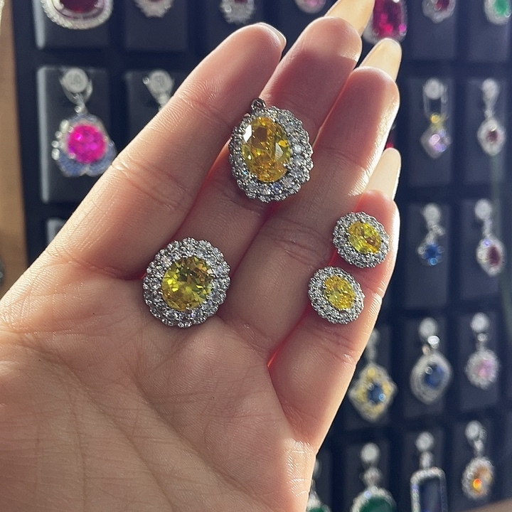 双色碧玺耳饰银S925镶嵌