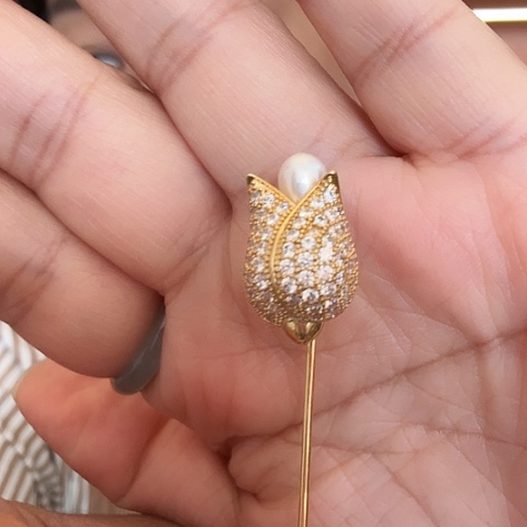 拼合珍珠（马贝珠）胸针合金