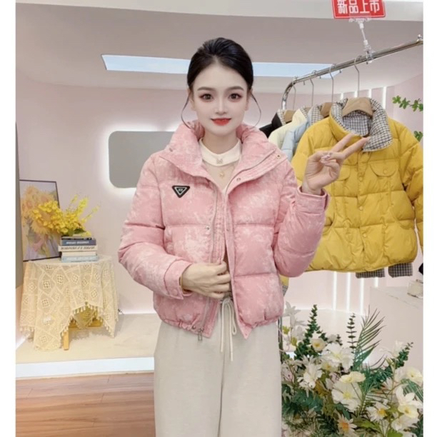 2025保暖短款立领厚款扎染工艺时尚休闲冬季女装