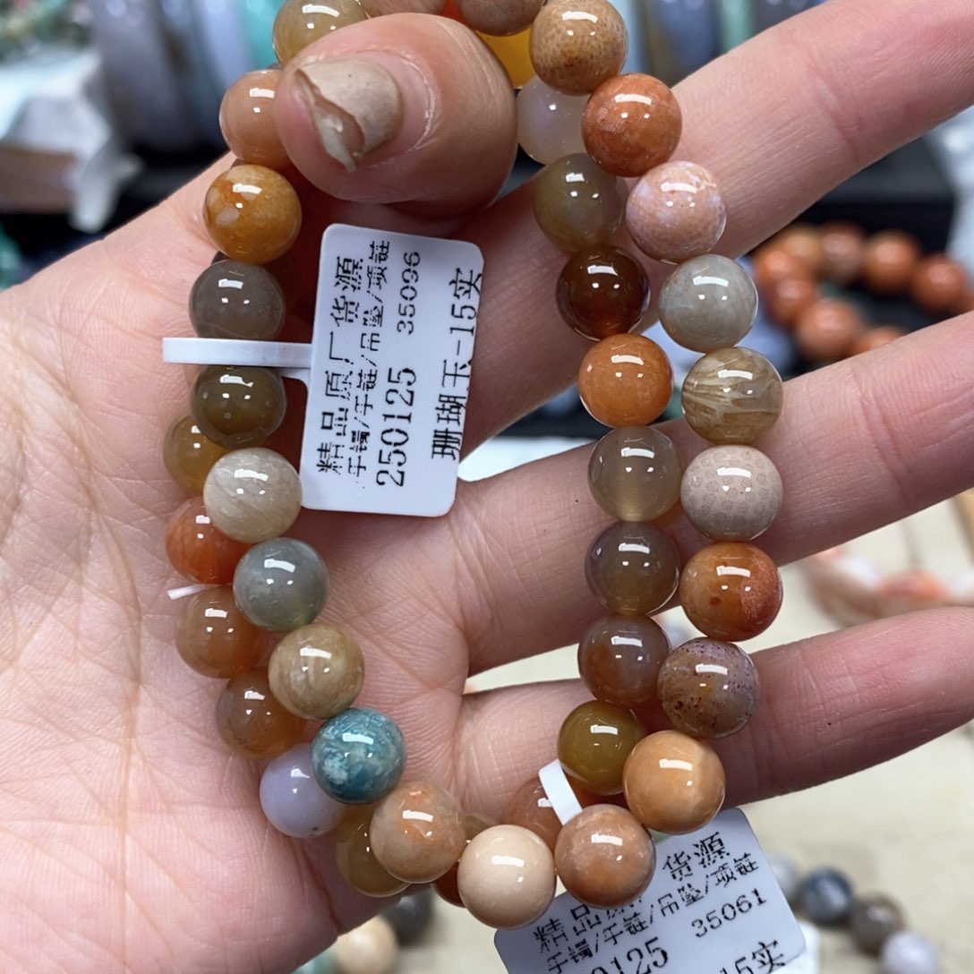 硅化珊瑚（珊瑚玉）手链未镶嵌冬*236