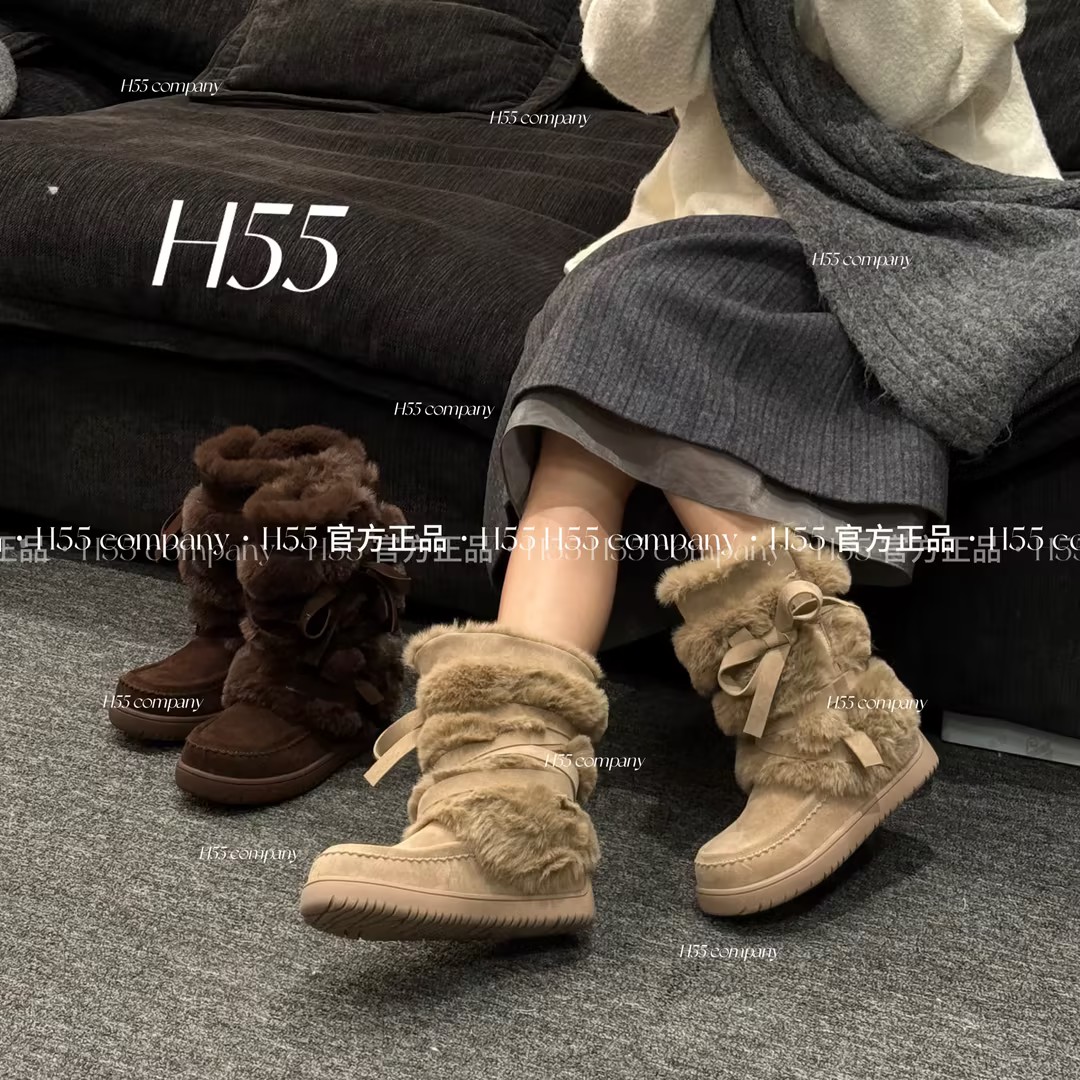 【马哥同款】H55-曼尼托巴北欧小众设计加绒加厚雪地靴2.5cm78-2978