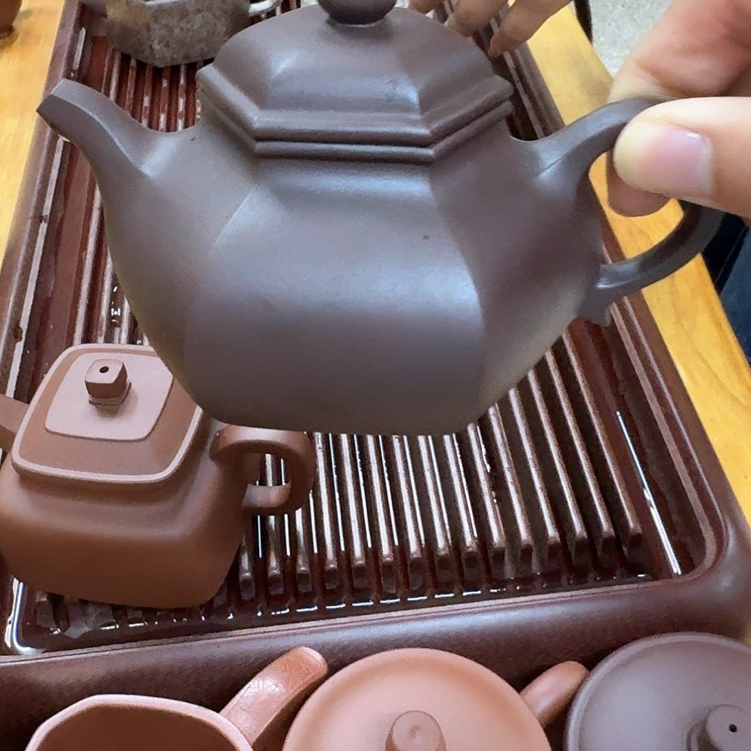 紫砂茶壶紫砂壶六方容天230cc