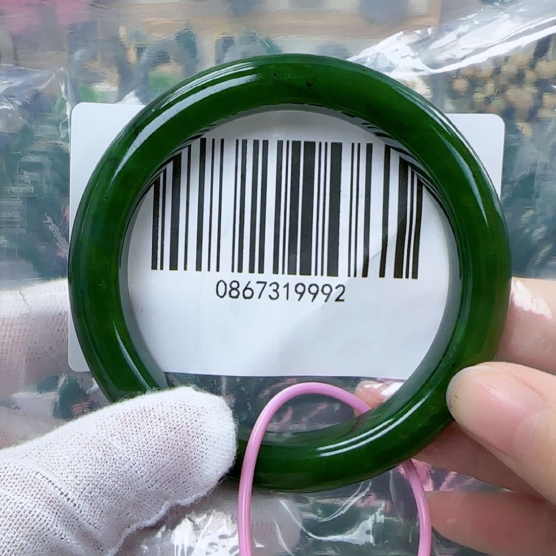 和田玉（碧玉）手镯未镶嵌微瑕5859