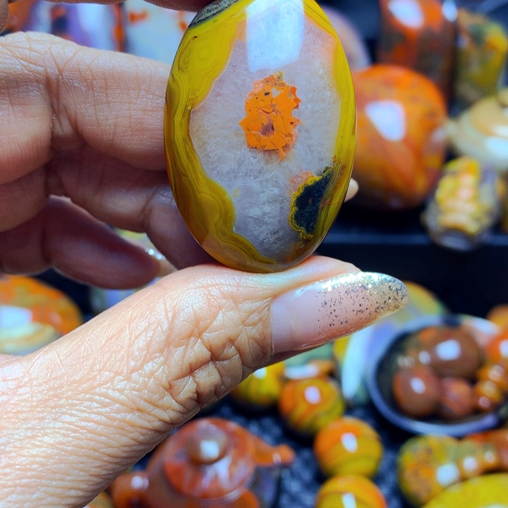 蜜***糖玛瑙/玉髓合金颈饰