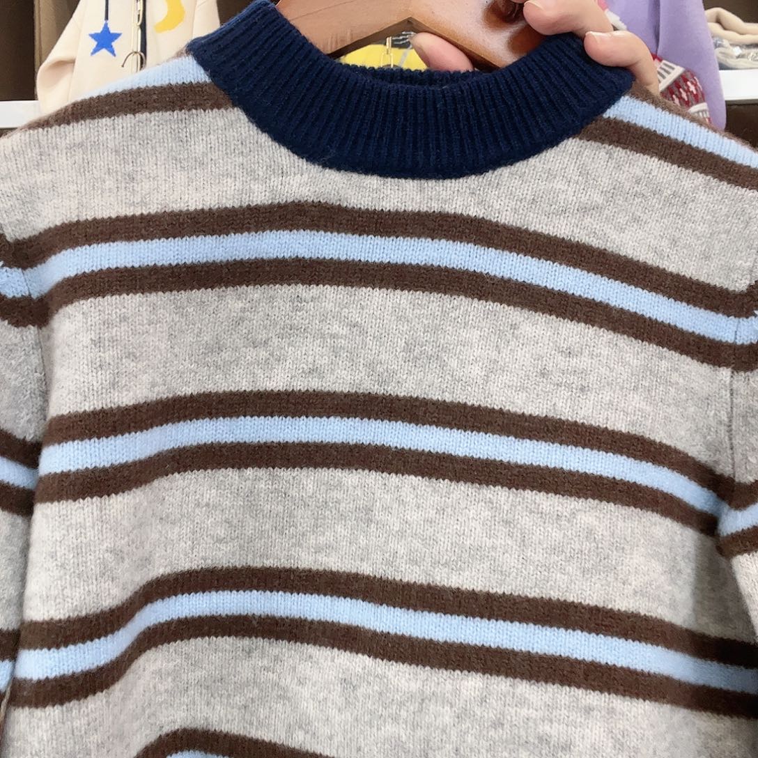儿童条纹蓝色150新款