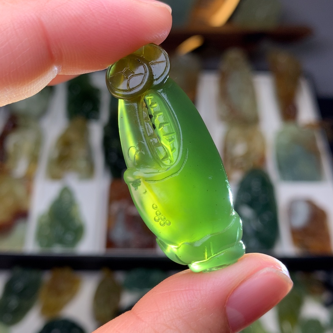 岫玉挂件有钱花未镶嵌