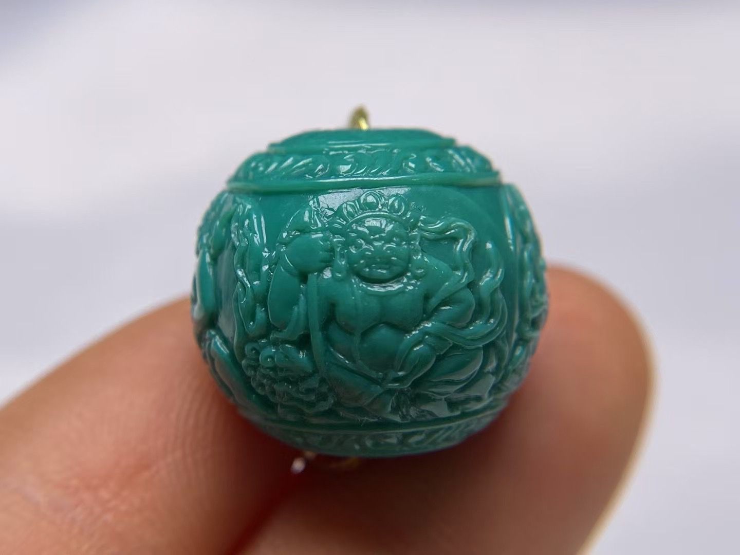 雕刻珠 原矿高瓷，质地细腻完美品质，尺寸19mm，重9克（292）