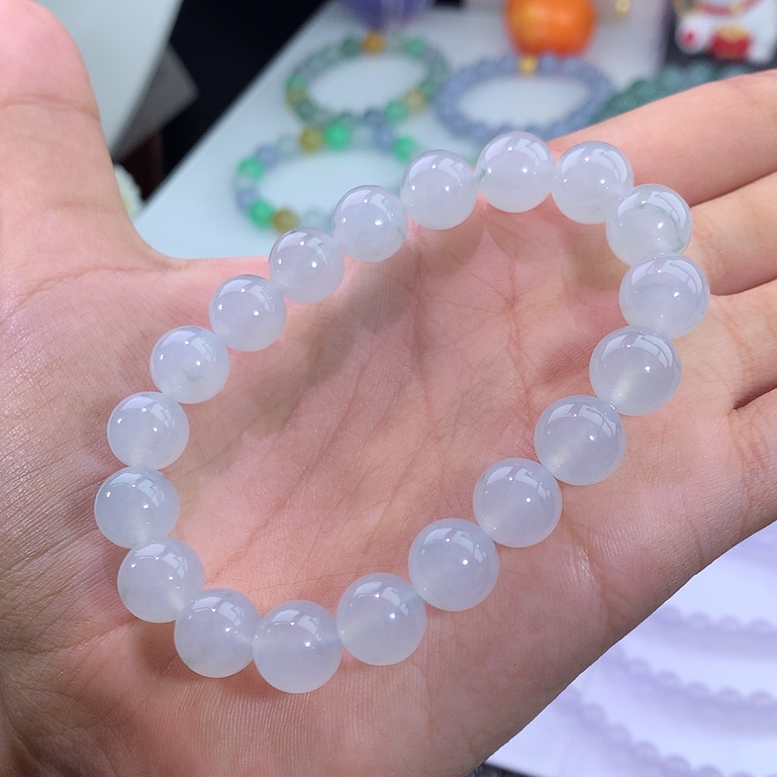 翡翠未镶嵌手链冰种飘花手串