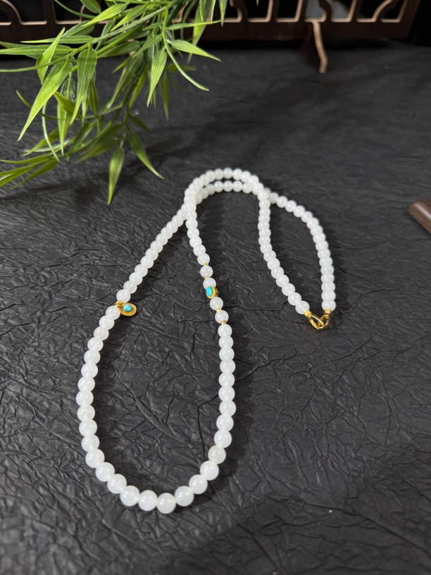 【盛仟珠宝】妙音｜和田玉设计款18k金高奢大气长链by-31