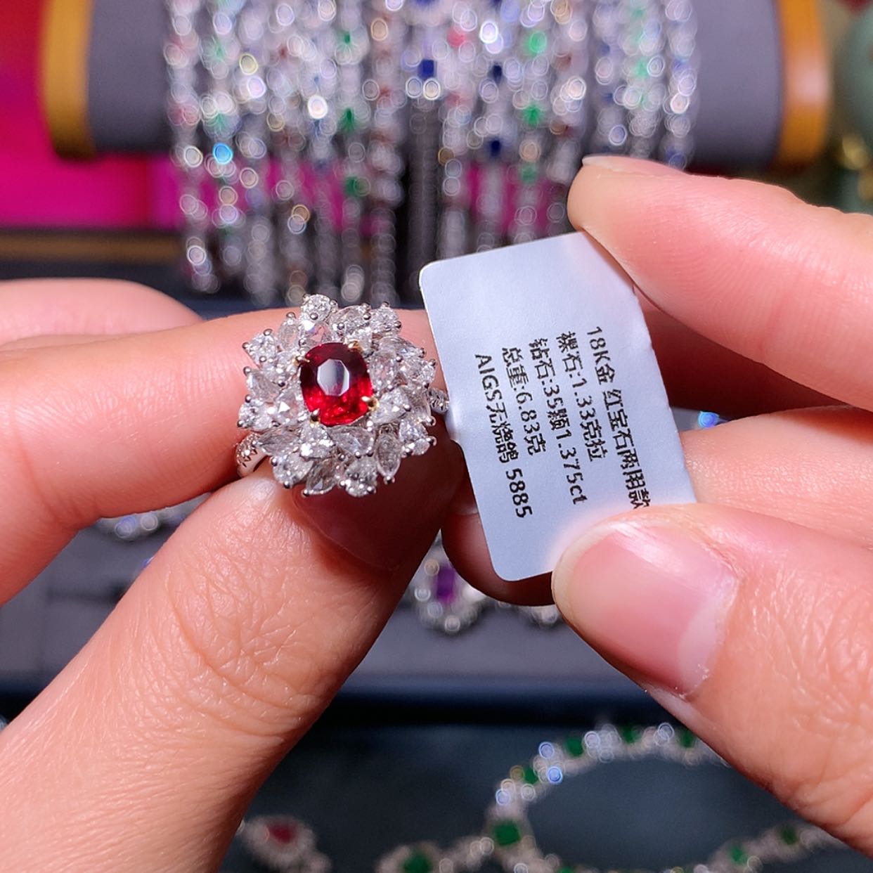 【闪购商品】红宝石戒指18K金镶嵌
