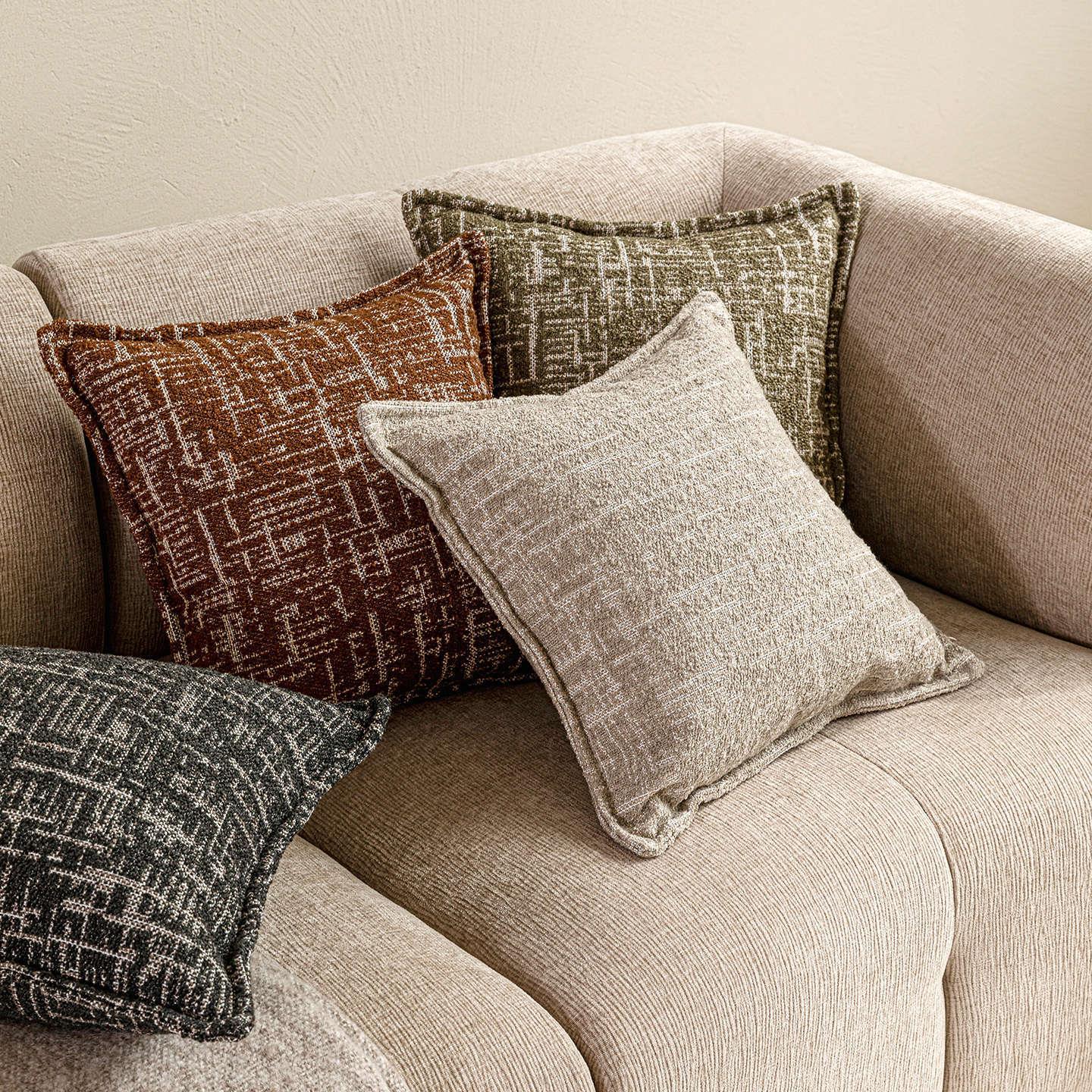 素色肌理复古靠垫中古风抱枕灰绿美拉德色沙发靠垫床头靠背腰枕