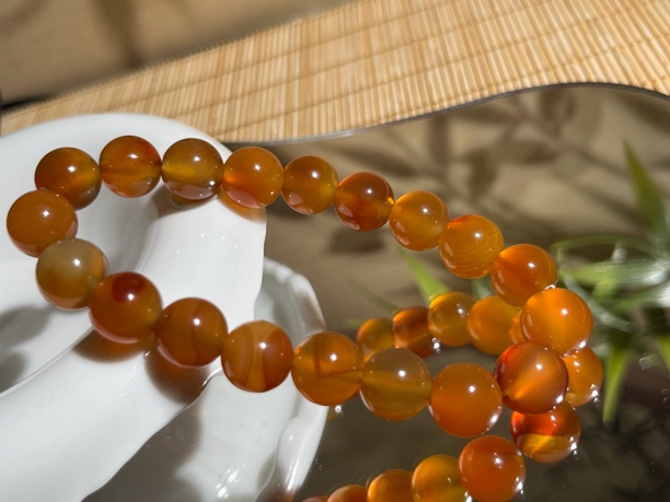 天然北红玛瑙手串