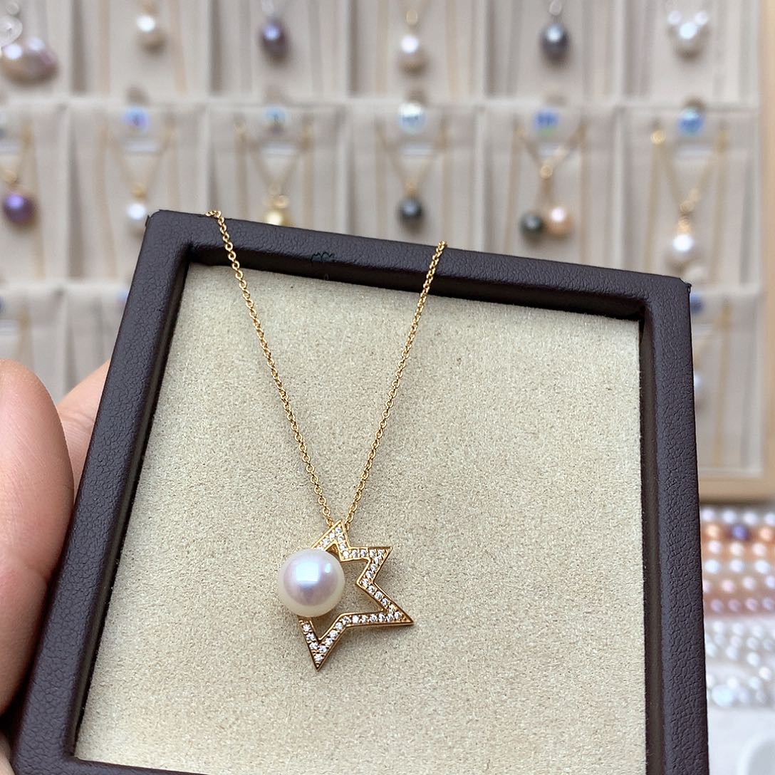 淡水珍珠吊坠(赠链)银S925镶嵌