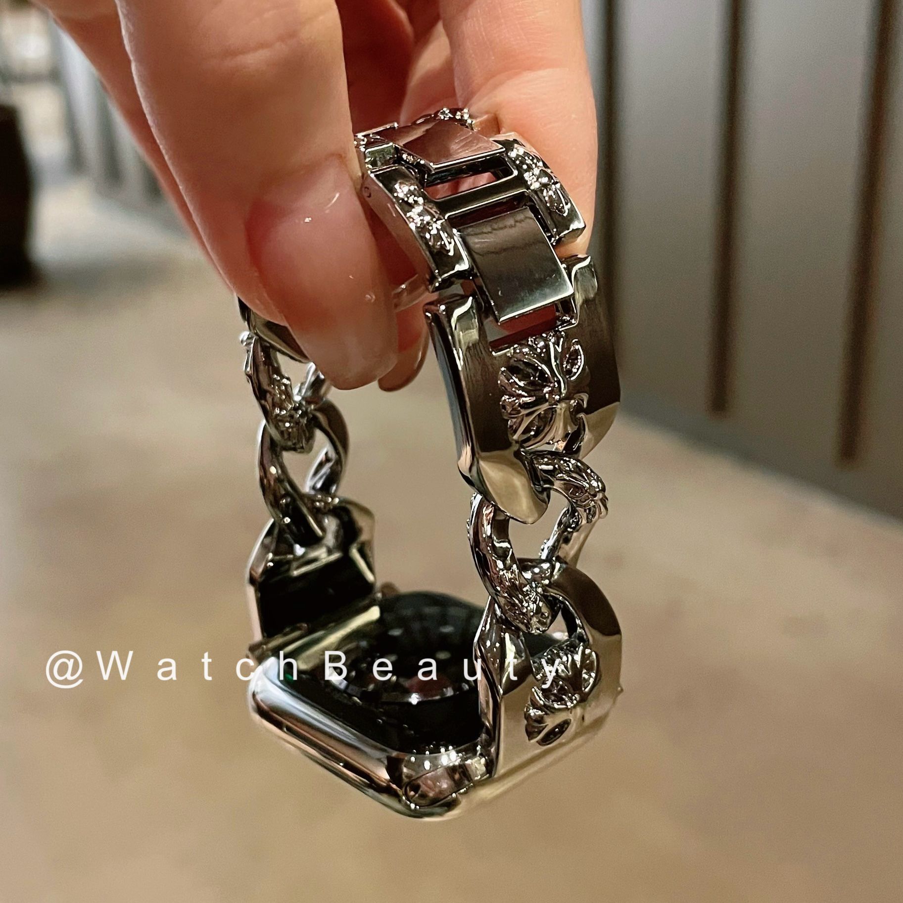 克罗锌赛博朋克金属苹果手表表带适用Apple WatchS109iwatch11SE3