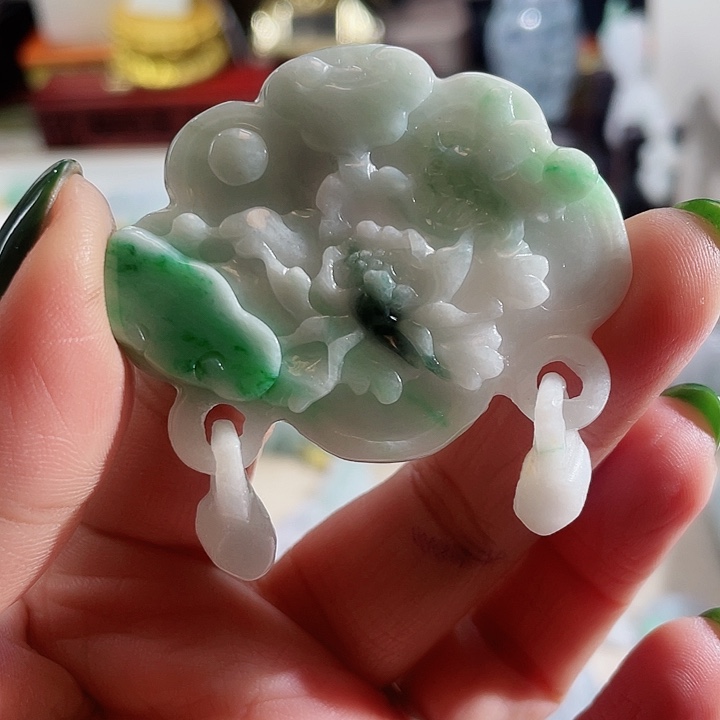 翡翠颈饰未镶嵌翡翠花开富贵