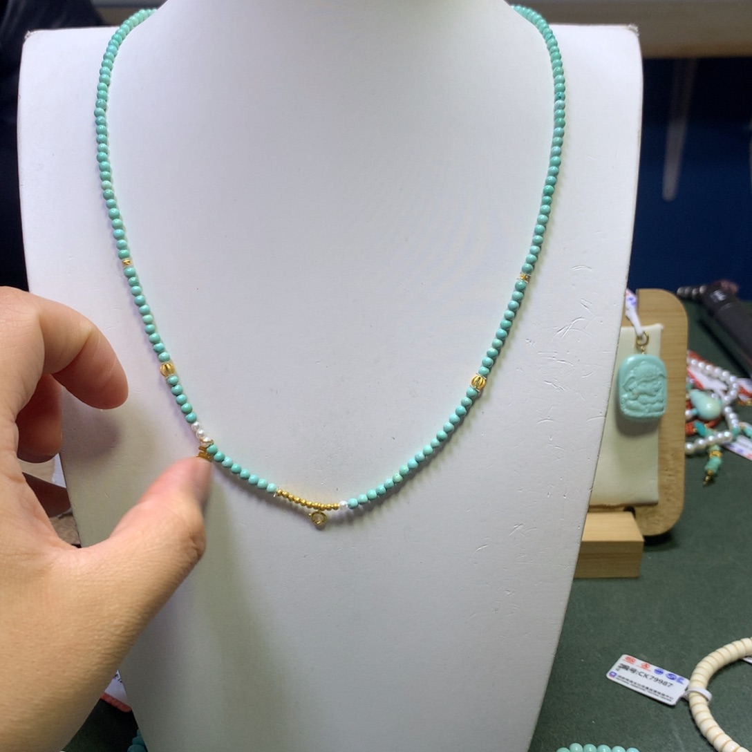 绿松石万能链18K金镶嵌