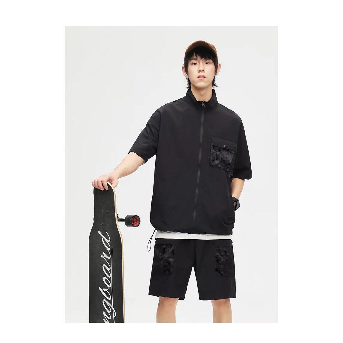 大占推荐 18525 夏季休闲时尚梭织短袖套装 