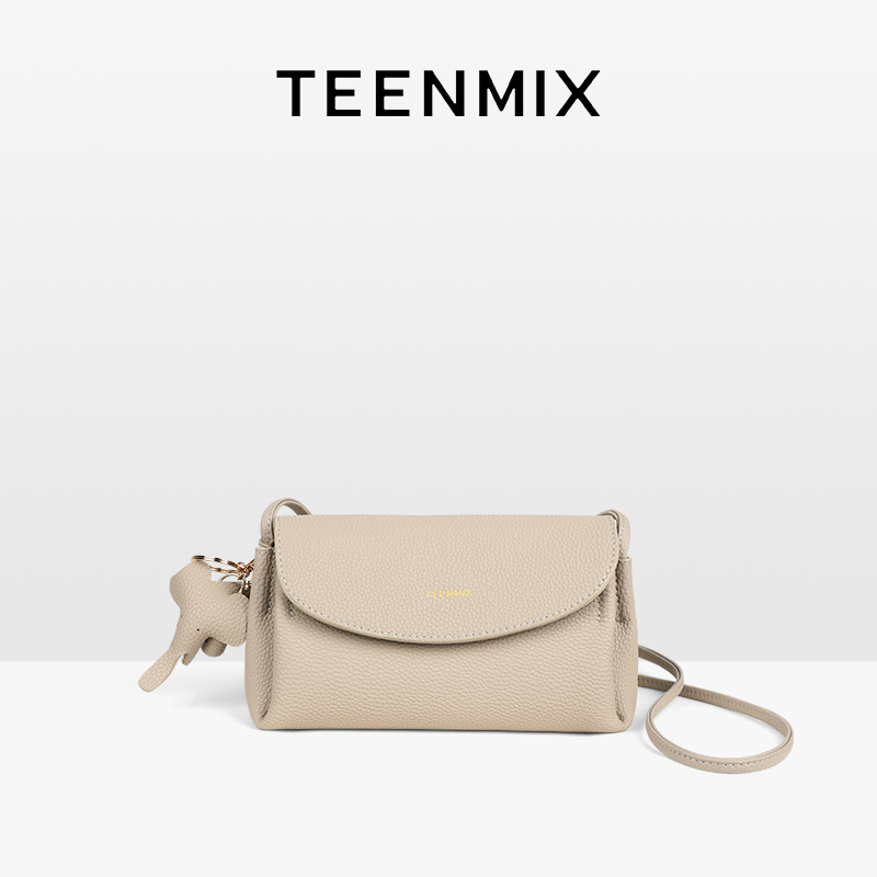 【清】天美意女包新款雅丹风小象包牛皮单肩包手提包斜挎小包