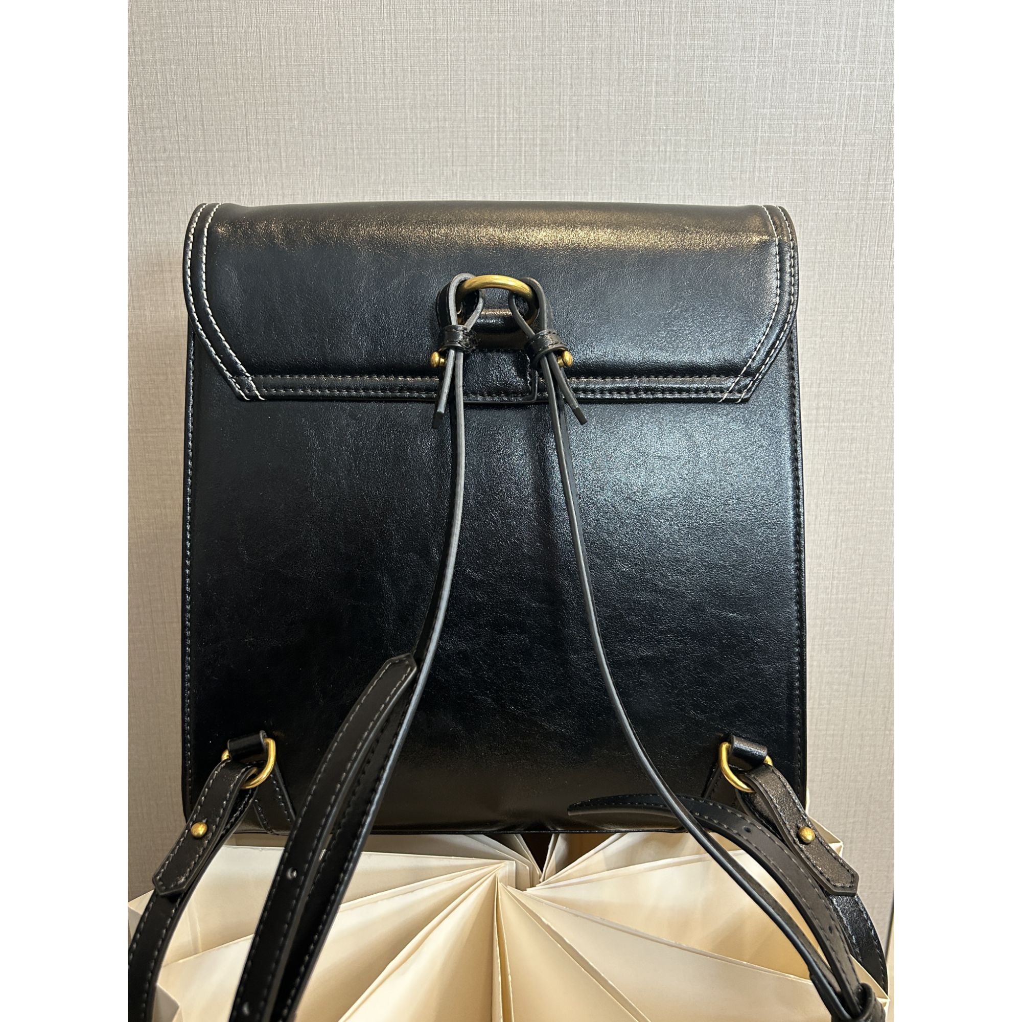 TOLEX2025新款手工时尚信封高双肩女包黑色