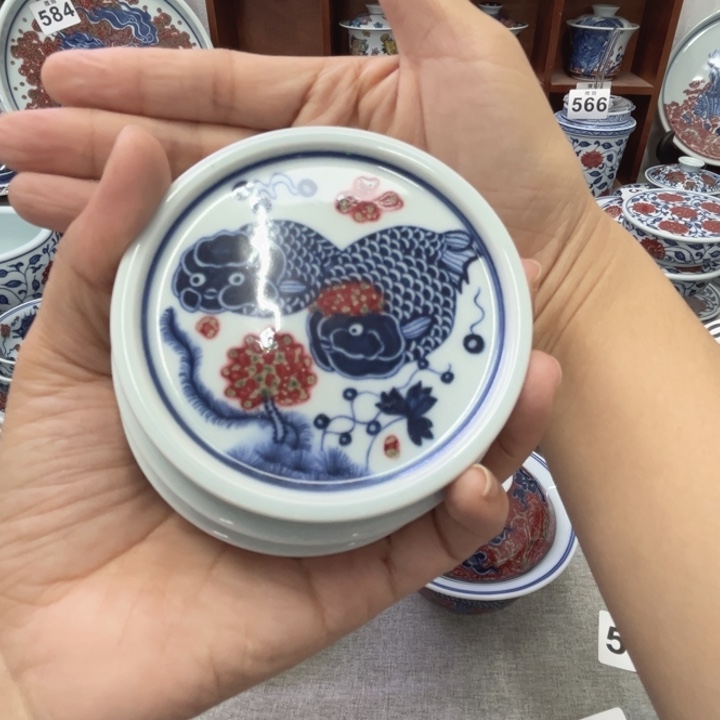 魂***月景德镇陶瓷釉里红