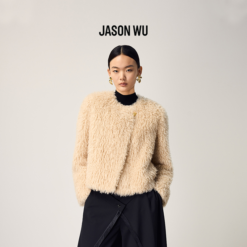 JASON WU2025秋冬新款环保皮草时尚气质高档洋气气质廓形短款外套