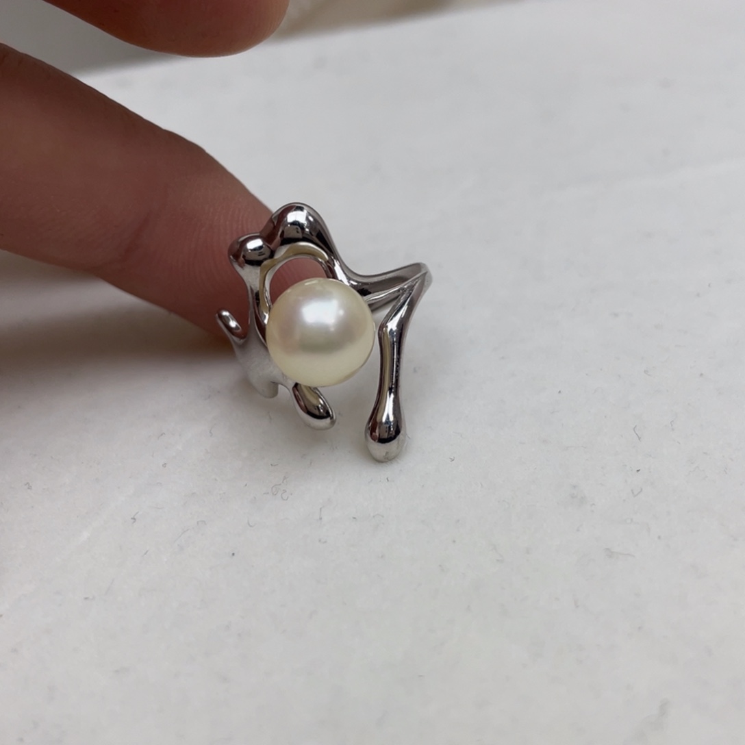 海水珍珠银S925镶嵌戒指