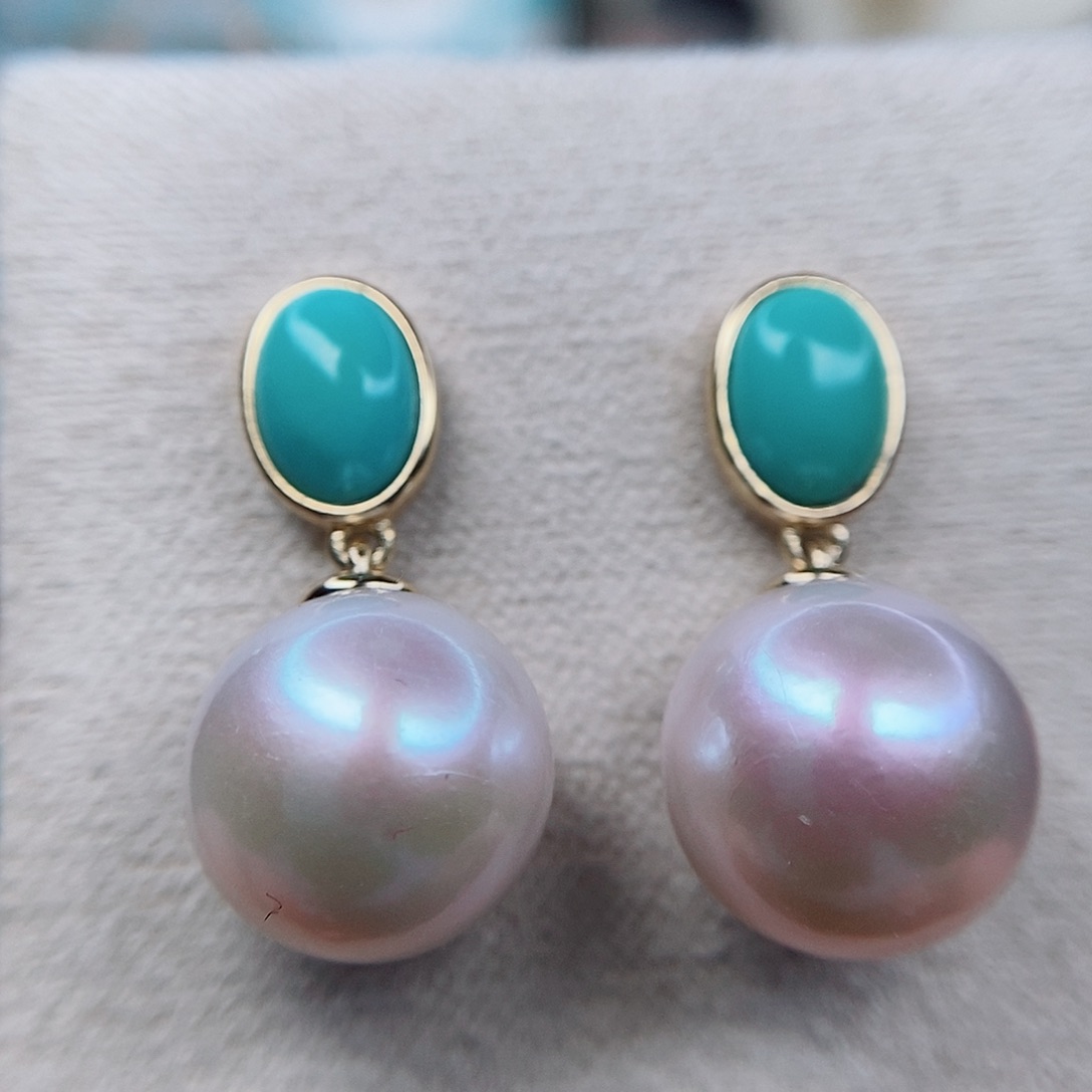 绿松石耳钉未镶嵌