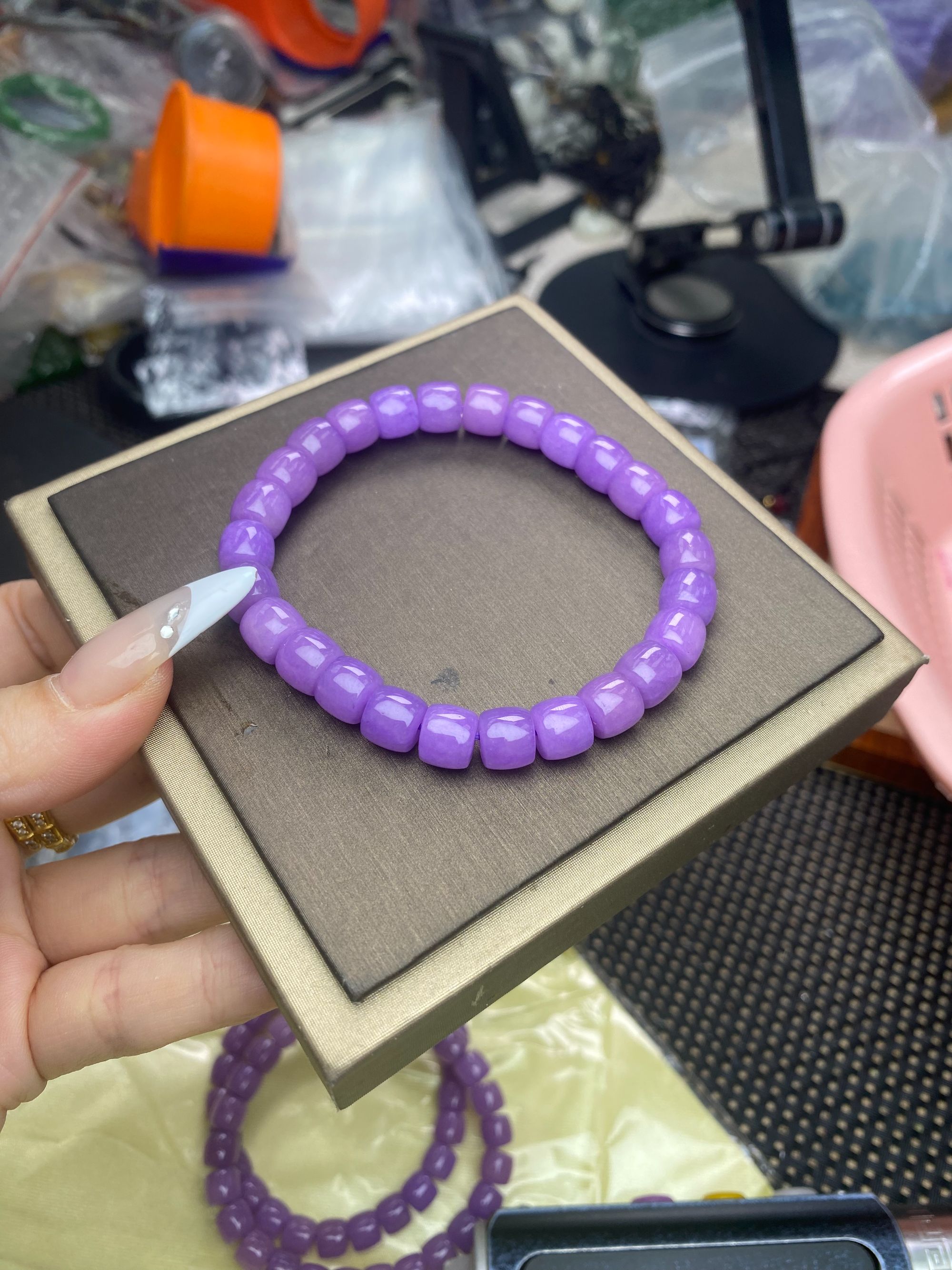 茄子紫8mm直切手串-078