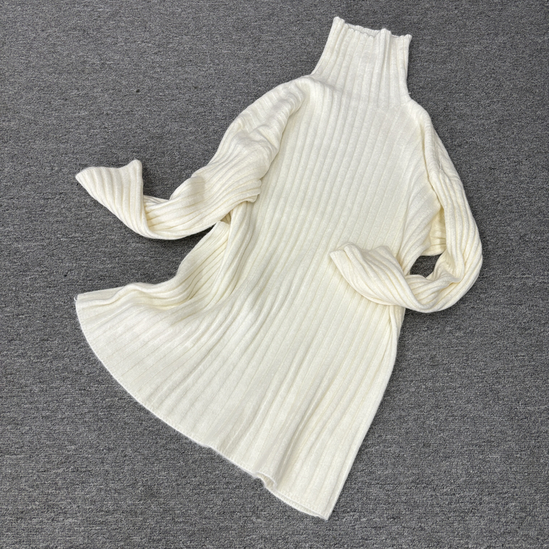 S492秋冬百搭显瘦弹力坑纹针织高领打底衫