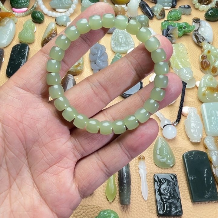 和田玉手链未镶嵌定制款