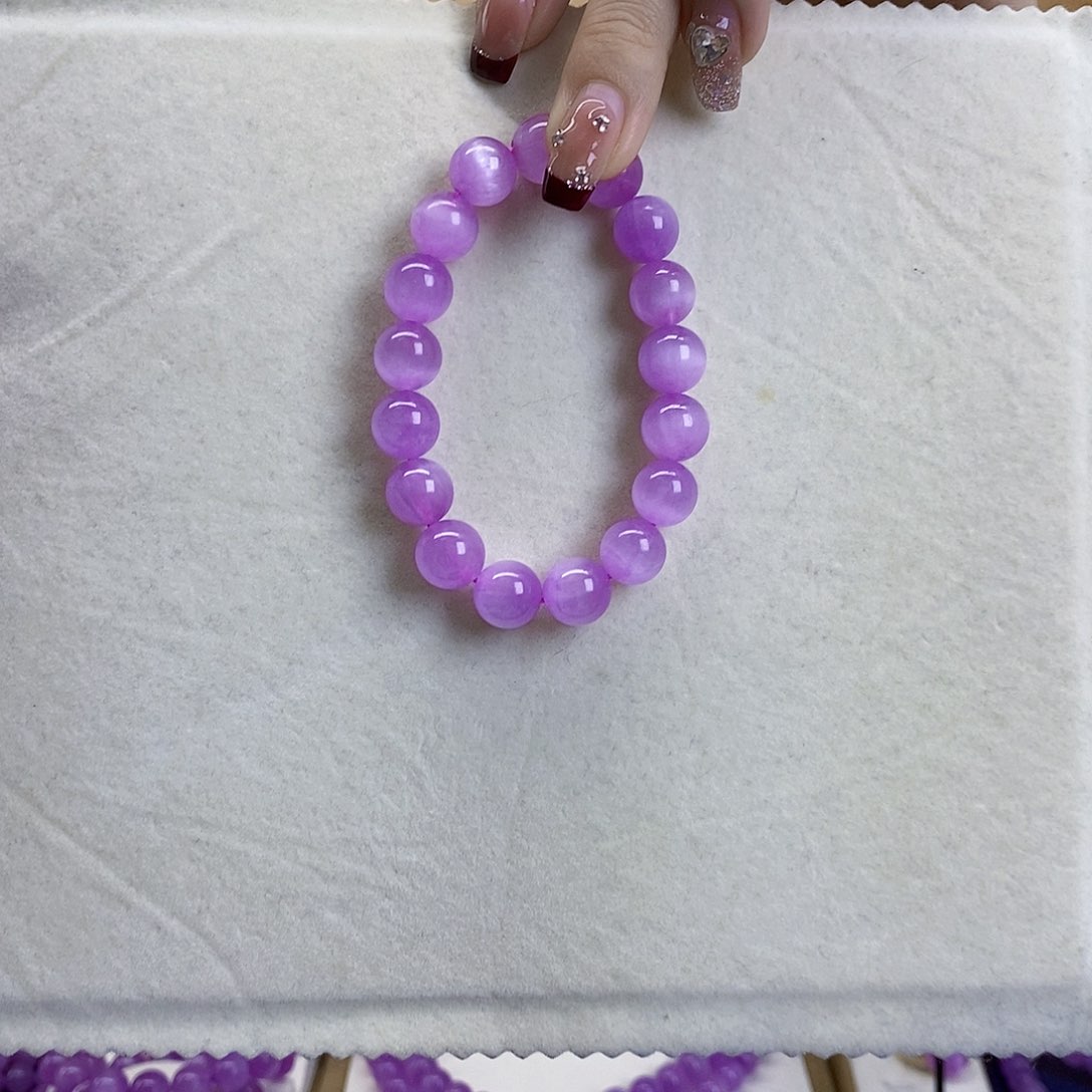 锂辉石紫锂辉高冰收藏级手串10+未镶嵌